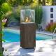 Chauffage Extérieur Néocube-O Actuel Patio Acier et Verre Cheminée Gaz Braséro Terrasse 42,8x42,8x143,1cm