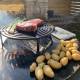 Grille de Cuisson Barbecue Ronde Plancha de Cuisson Acier 2 Tailles