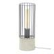 Lampe de Table Hinsk Lampe à Poser Indus Luminaire Cylindrique en Béton Gris et Acier Noir 12x12x34cm