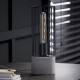 Lampe de Table Hinsk Lampe à Poser Indus Luminaire Cylindrique en Béton Gris et Acier Noir 12x12x34cm