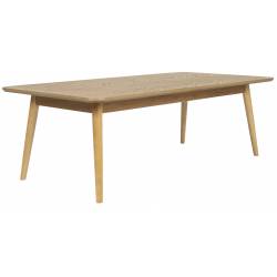 Table Basse Fabio Naturel Woody Table d'Appoint Rectangulaire Console de Salon en Bois de Chêne Naturel 40x60x120cm