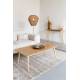 Table Basse Fabio Naturel Woody Table d'Appoint Rectangulaire Console de Salon en Bois de Chêne Naturel 40x60x120cm