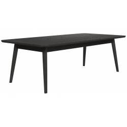 Table Basse Fabio Noir Woody Table d'Appoint Rectangulaire Console de Salon en Bois de Frêne Noir 40x60x120cm