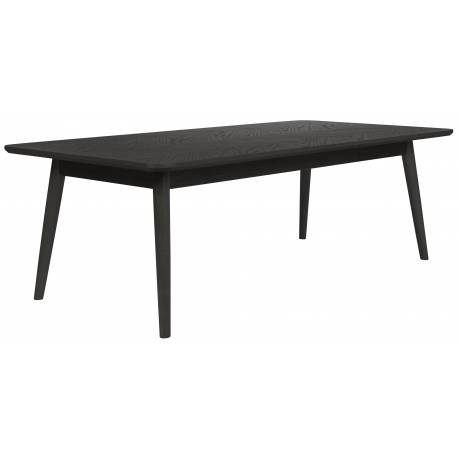Table Basse Fabio Noir Woody Table d'Appoint Rectangulaire Console de Salon en Bois de Frêne Noir 40x60x120cm