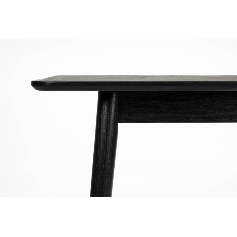 Table console extensible ORLANDO 10 personnes 235 cm bois noir et façon hêtre - Achat & prix