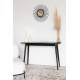 Console Fabio Noire Woody Table d'Appoint Meuble de Rangement en Bois de Frêne Noire 40x75x120cm
