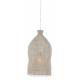 Suspension Myndi Crème Athezza Luminaire Eclairage en Métal et Rotin Crème 43x43x76cm