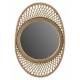 Miroir Ovale Moon Athezza Glace Ovale Décoration Murale Style Bohème en Verre et Bambou Couleur Naturelle 3x37x55,5cm