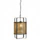 Suspension Caire Athezza Luminaire Moderne Eclairage en Métal Noir et Gold 30x30x52cm