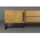 Meuble TV Class Dutchbone Meuble de Rangement Design Industriel Vintage en Acier et Bois Plaqué Chêne Naturel 45x60x180cm