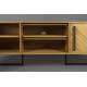 Meuble TV Class Dutchbone Meuble de Rangement Design Industriel Vintage en Acier et Bois Plaqué Chêne Naturel 45x60x180cm