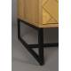 Meuble TV Class Dutchbone Meuble de Rangement Design Industriel Vintage en Acier et Bois Plaqué Chêne Naturel 45x60x180cm