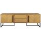 Meuble TV Class Dutchbone Meuble de Rangement Design Industriel Vintage en Acier et Bois Plaqué Chêne Naturel 45x60x180cm