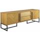 Meuble TV Class Dutchbone Meuble de Rangement Design Industriel Vintage en Acier et Bois Plaqué Chêne Naturel 45x60x180cm