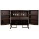 Meuble Bar Vinothèque Class Bahut Dutchbone Design Industriel Vintage en Acier et Bois Plaqué Acacia Noyer 50x100x100cm
