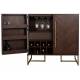 Meuble Bar Vinothèque Class Bahut Dutchbone Design Industriel Vintage en Acier et Bois Plaqué Acacia Noyer 50x100x100cm