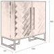 Meuble Bar Vinothèque Class Bahut Dutchbone Design Industriel Vintage en Acier et Bois Plaqué Acacia Noyer 50x100x100cm