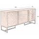Buffet Meuble Class Bahut Dutchbone Design Industriel Vintage en Acier et Bois Plaqué Acacia Noyer 45x80x180cm