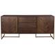 Buffet Meuble Class Bahut Dutchbone Design Industriel Vintage en Acier et Bois Plaqué Acacia Noyer 45x80x180cm