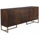 Buffet Meuble Class Bahut Dutchbone Design Industriel Vintage en Acier et Bois Plaqué Acacia Noyer 45x80x180cm