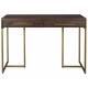 Bureau Class Dutchbone Console de Rangement Meuble Design Industriel Vintage en Acier et Bois Plaqué Acacia Noyer 45x78x120cm