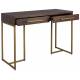 Bureau Class Dutchbone Console de Rangement Meuble Design Industriel Vintage en Acier et Bois Plaqué Acacia Noyer 45x78x120cm