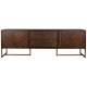 Meuble TV Class Dutchbone Meuble de Rangement Design Industriel Vintage en Acier et Bois Plaqué Acacia Noyer 45x60x180cm