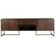 Meuble TV Class Dutchbone Meuble de Rangement Design Industriel Vintage en Acier et Bois Plaqué Acacia Noyer 45x60x180cm