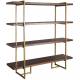 Etagère Class Dutchbone Colonne de Rangement Design Seventies en Acier et Placage acacia couleur Noyer 40x140x146cm