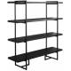 Etagère Class Dutchbone Colonne de Rangement Salon Vintage en Acier et Placage Acacia finition Noire 40x140x146cm