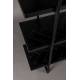 Etagère Class Dutchbone Colonne de Rangement Salon Vintage en Acier et Placage Acacia finition Noire 40x140x146cm
