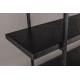 Etagère Class Dutchbone Colonne de Rangement Salon Vintage en Acier et Placage Acacia finition Noire 40x140x146cm