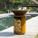 Plancha Rondo Ø82.5cm Acier Corten Brasero Barbecue Rond à Bois Personnalisable 82,5x82,5x106,2cm