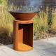 Plancha Rondo Ø82.5cm Acier Corten Brasero Barbecue Rond à Bois Personnalisable 82,5x82,5x106,2cm