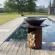 Plancha Rondo Ø82.5cm Acier Corten Brasero Barbecue Rond à Bois Personnalisable 82,5x82,5x106,2cm