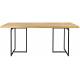 Table Rectangulaire Class Dutchbone Table de Repas Salon Design Vintage en Acier et Bois Plaqué Chêne Naturel 75x90x220cm