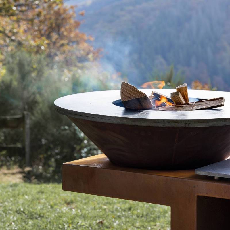 Braséro plancha d'extérieur en acier Corten par Quan Garden Art - Mood  Design