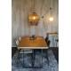 Table Rectangulaire Class Dutchbone Table de Repas Salon Design Vintage en Acier et Bois Plaqué Chêne Naturel 75x90x180cm