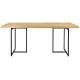 Table Rectangulaire Class Dutchbone Table de Repas Salon Design Vintage en Acier et Bois Plaqué Chêne Naturel 75x90x180cm