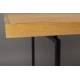 Table Rectangulaire Class Dutchbone Table de Repas Salon Design Vintage en Acier et Bois Plaqué Chêne Naturel 75x90x180cm