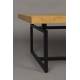 Table Basse Class Dutchbone Table de Salon Design Vintage en Acier et Bois Plaqué Chêne Naturel 35x60x120cm