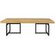 Table Basse Class Dutchbone Table de Salon Design Vintage en Acier et Bois Plaqué Chêne Naturel 35x60x120cm