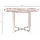 Table Ronde Class Dutchbone Table de Repas Salon Design Vintage en Acier et Bois Plaqué Acacia Noyer 75x120x120cm