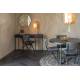 Table Ronde Class Dutchbone Table de Repas Salon Design Vintage en Acier et Bois Plaqué Acacia Noir 75x120x120cm