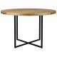Table Ronde Class Dutchbone Table de Repas Salon Design Vintage en Acier et Bois Plaqué Chêne Naturel 75x120x120cm