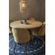 Table Ronde Class Dutchbone Table de Repas Salon Design Vintage en Acier et Bois Plaqué Chêne Naturel 75x120x120cm