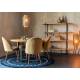 Table Ronde Class Dutchbone Table de Repas Salon Design Vintage en Acier et Bois Plaqué Chêne Naturel 75x120x120cm