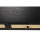 Console Guuji Woody Table d'Appoint Meuble de Rangement Bureau Design en Bois, Métal Noir et Cannage Rotin Naturel 40x76x120cm