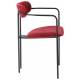 Chaise Retiers Burgundy Athezza Siège Design Assise de Table en Métal Noir et Tissu Couleur Burgundy 51,5x52,5x75cm