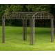 Grande Tonnelle fer forgé et fonte marron Pergola carrée Kiosque de jardin